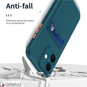 Guminis dėklas su kišenėle - žalias (Apple Iphone 17) Guminis dėklas su kišenėle - žalias (Apple Iphone 17)